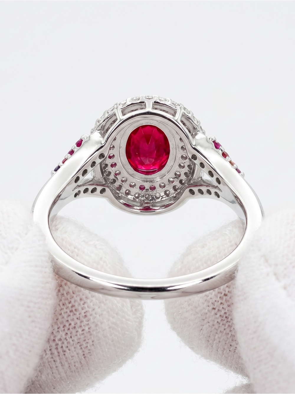Stunning Antique 14k White Gold over Silver Ruby Red Ring! - Picture 5 of 17